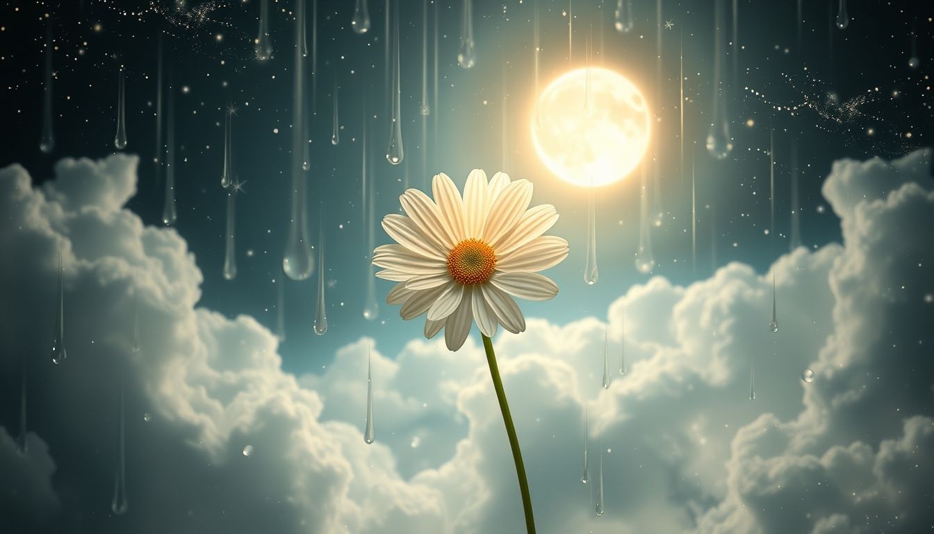 Dromen over madeliefjes in de regen symboliseren hoop na verdriet.