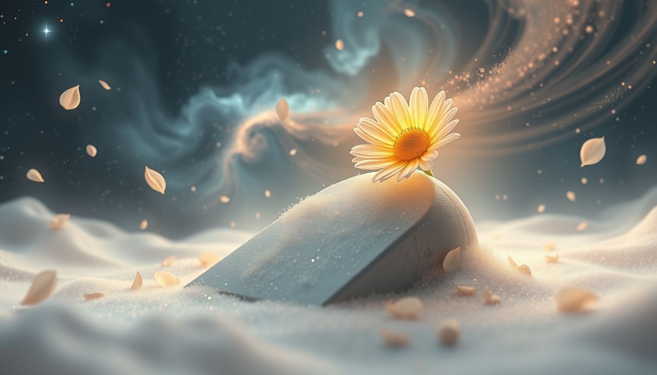 Dromen over madeliefjes op een graf symboliseren troost en herinnering.