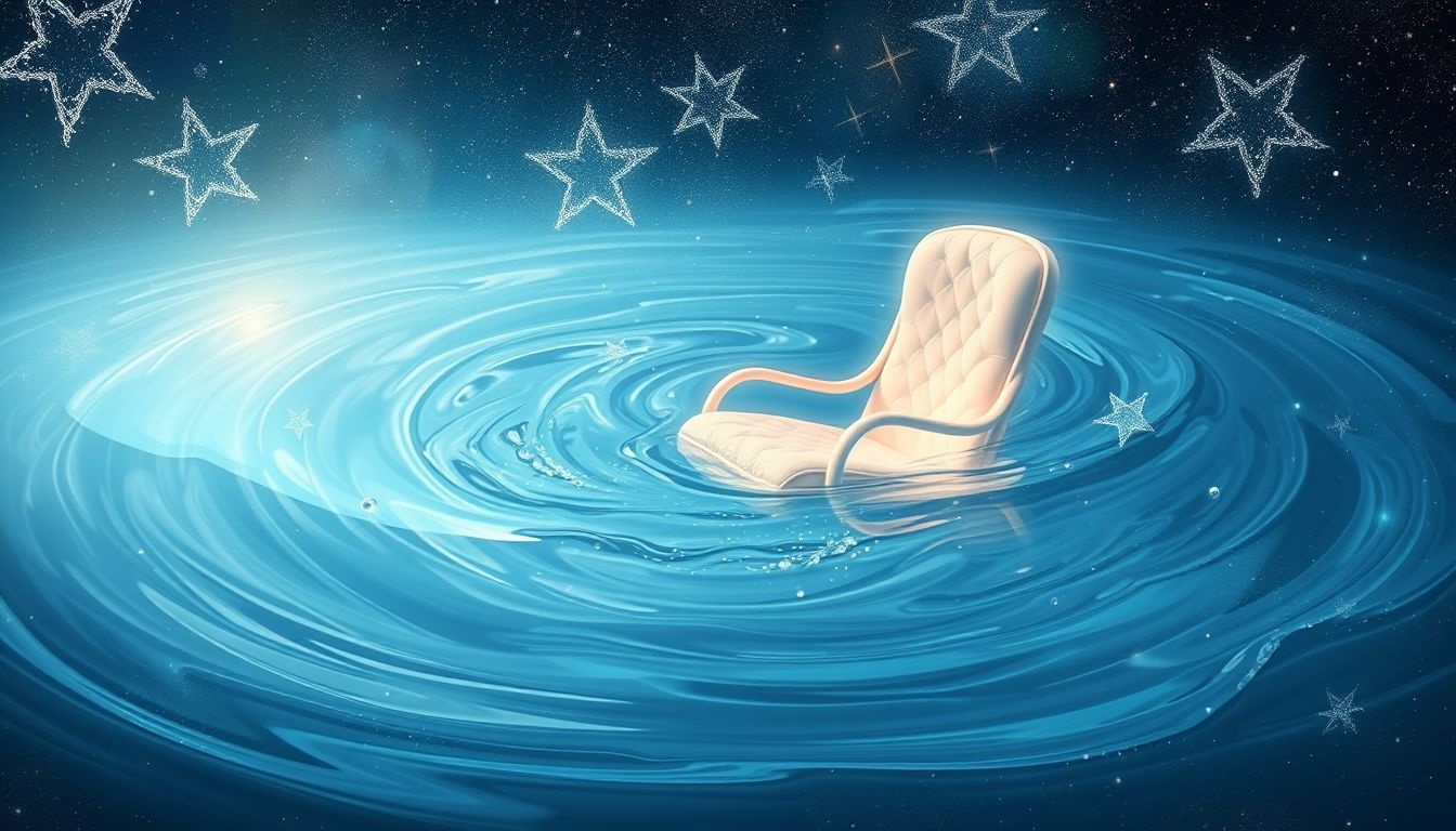 Dromen over een stoel onder water symboliseert verborgen emoties en rust.