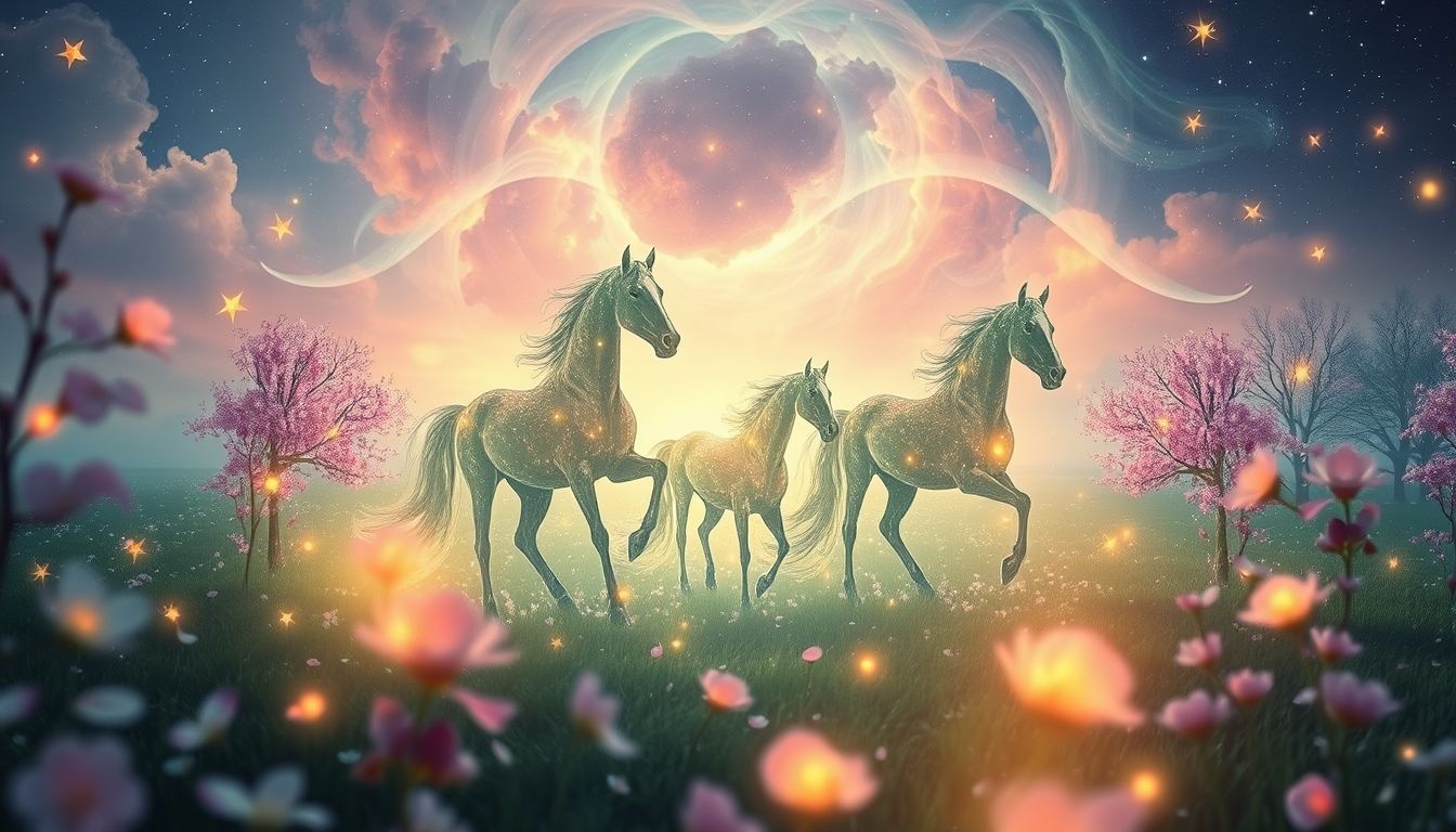 Dromen over stoeterijen in lente symboliseren nieuwe kracht en groei.