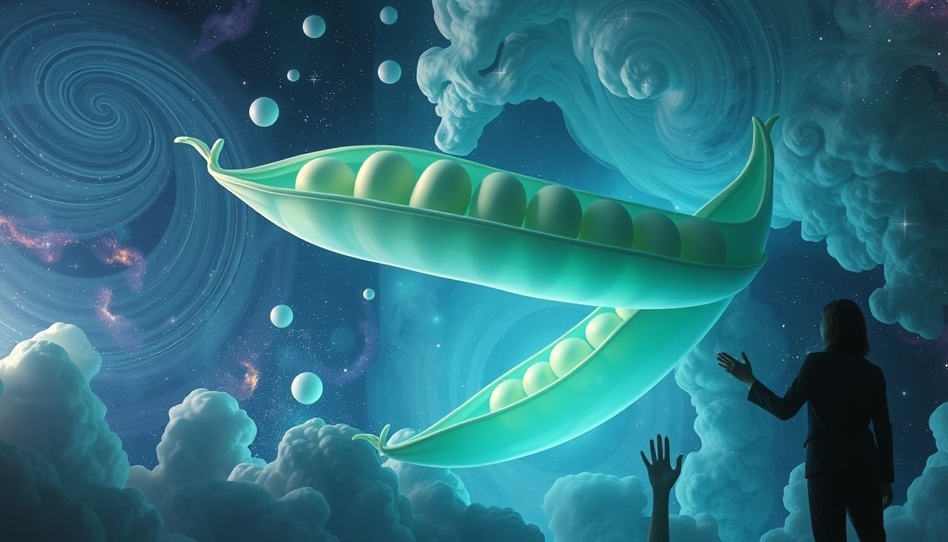 Dromen over reuzenerwten symboliseren vaak onrealistische grootse ambities.