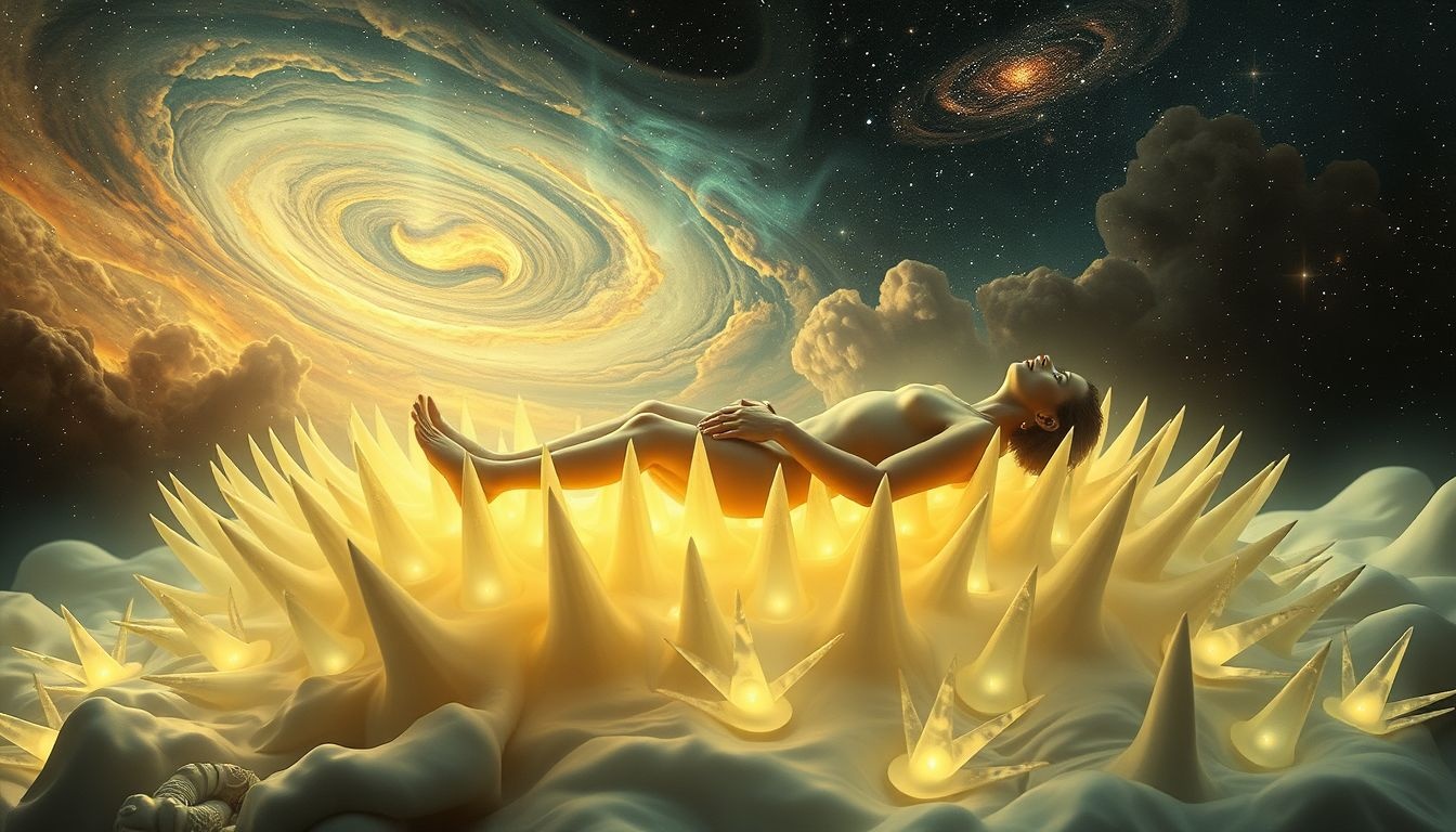 Een fakir op een spijkerbed symboliseert innerlijke kracht en geduld.