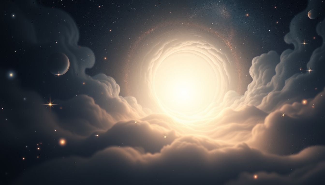 Een helder licht aan het einde symboliseert vaak hoop en transformatie.