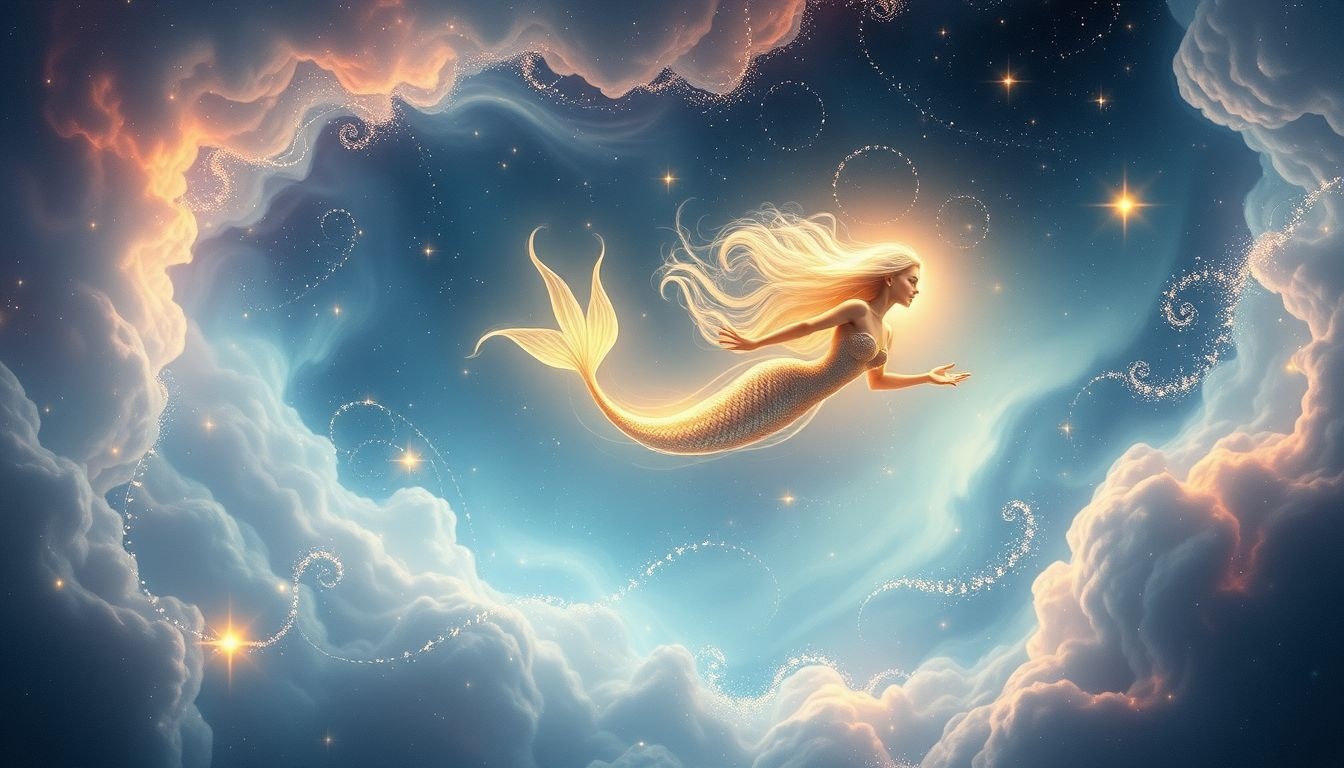 Een sirene zwemmen zien symboliseert verleiding en verborgen verlangens.