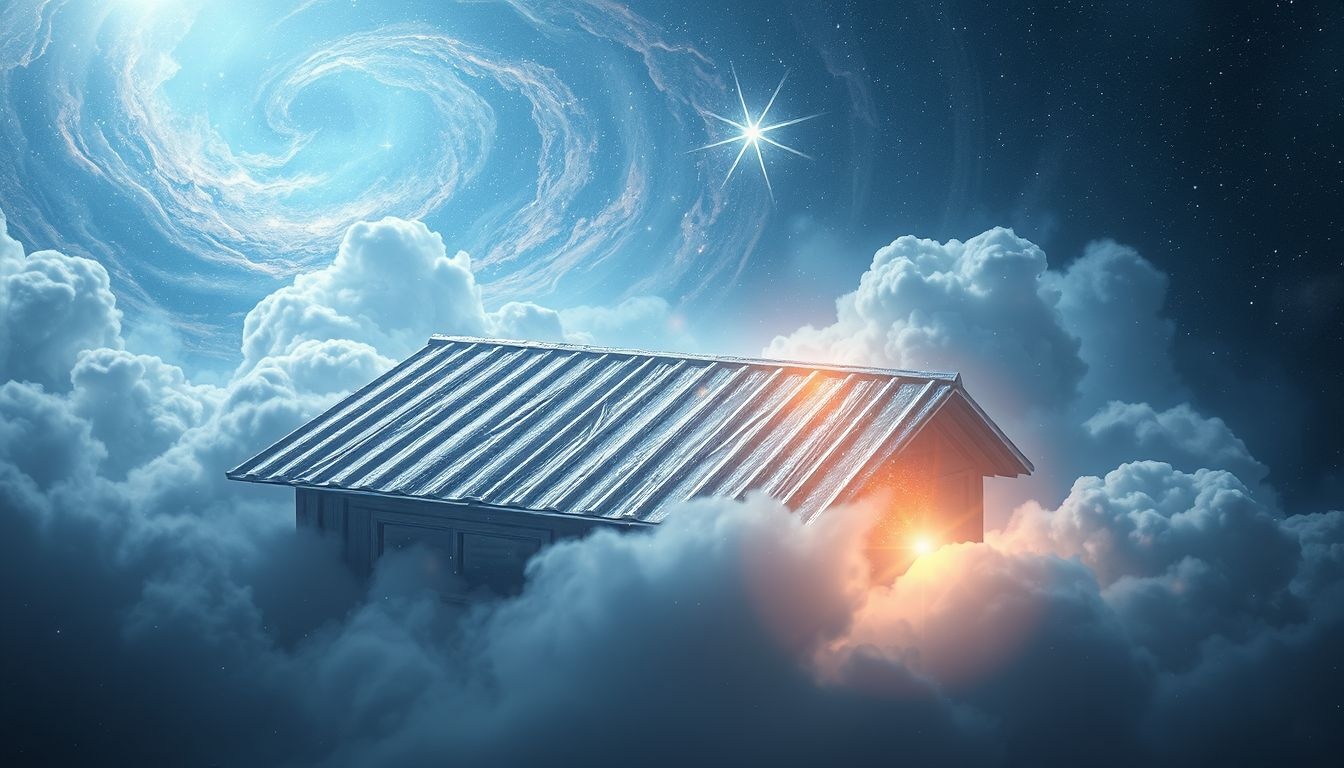 Een tinnen dak symboliseert bescherming en standvastigheid in dromen.