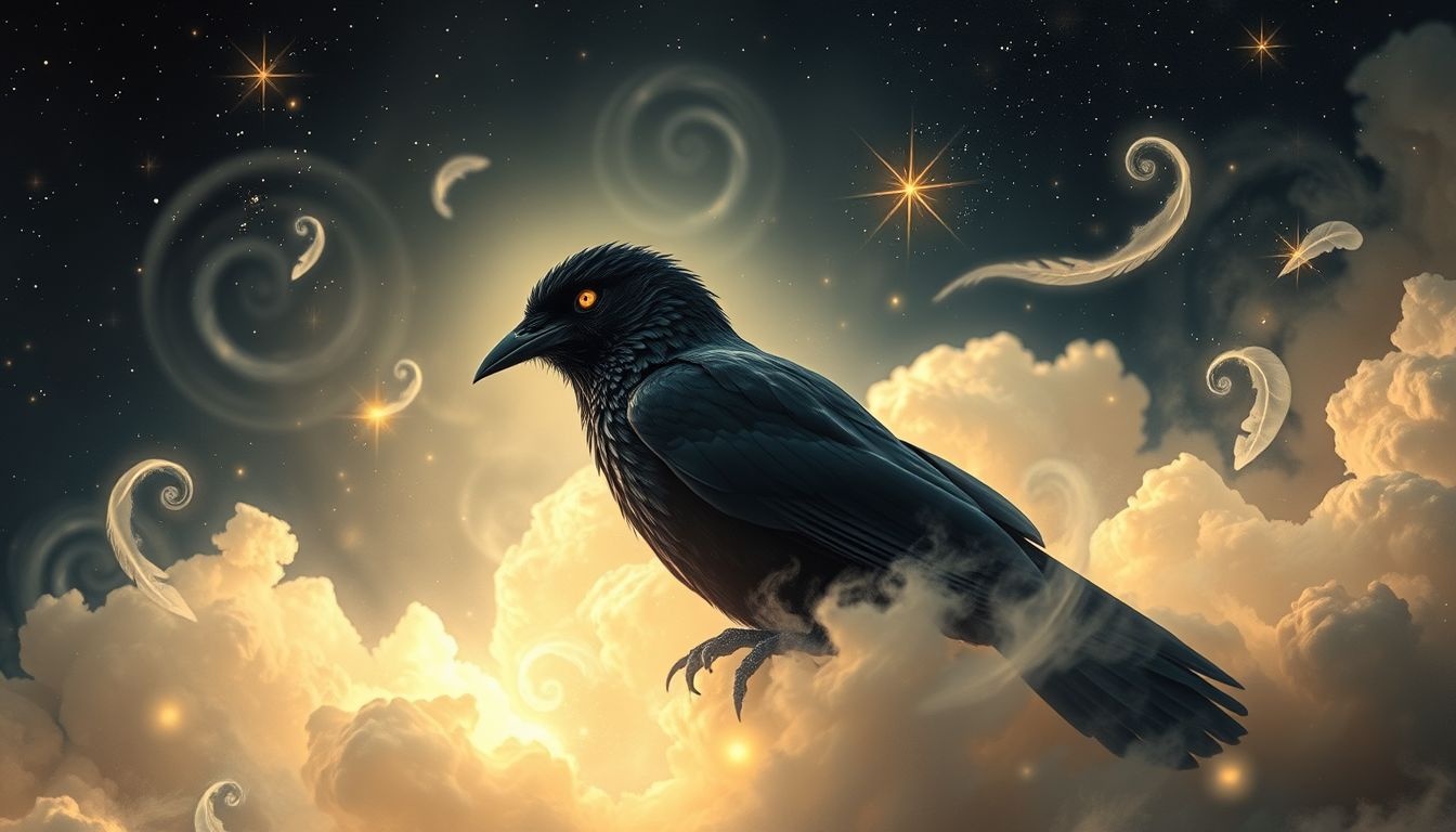 Een zwarte kauw in dromen symboliseert mysterie en verborgen kennis.
