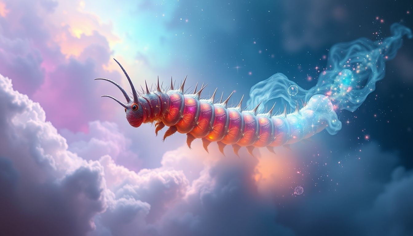 Een rups met doornen symboliseert transformatie en innerlijke groei.