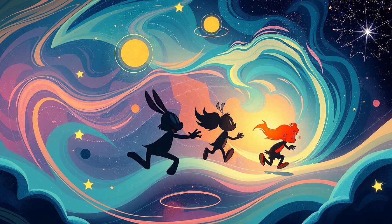 Dromen over Looney Tunes achtervolging symboliseren speelse chaos en stress.