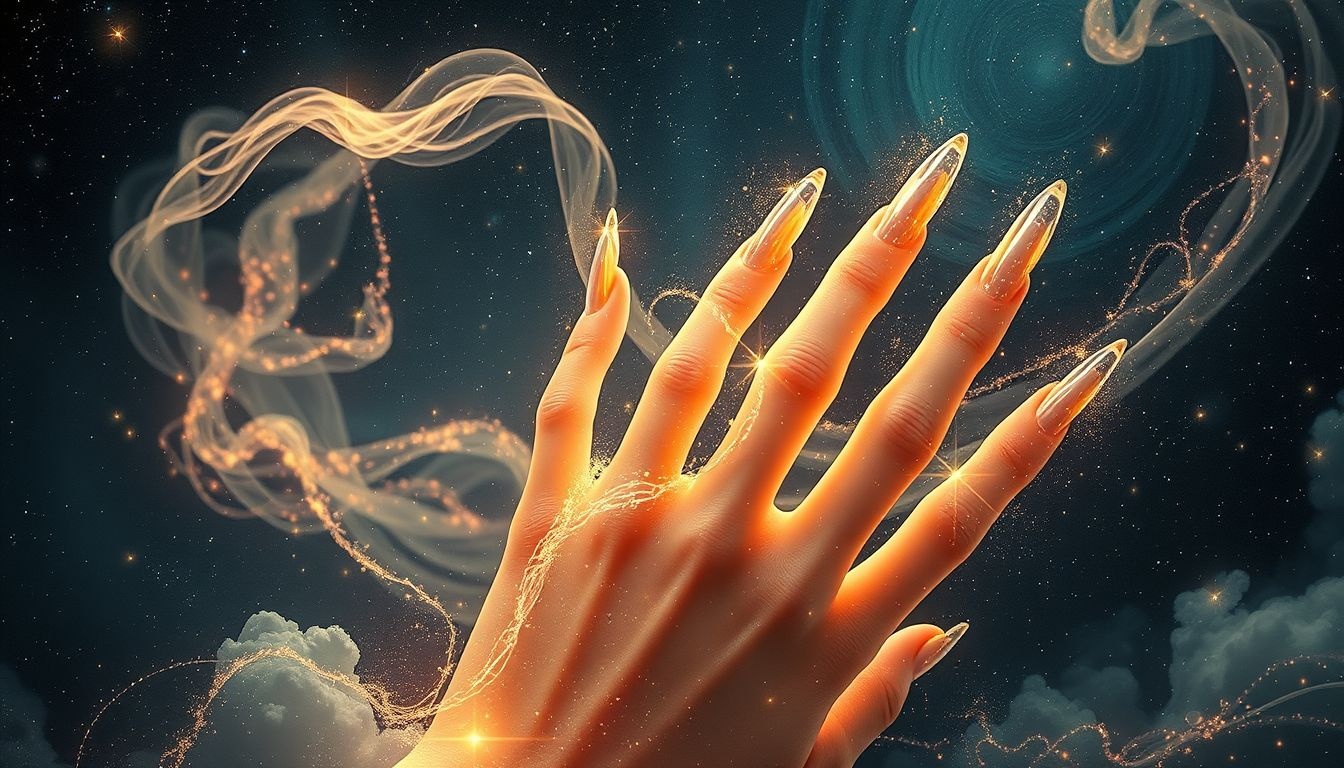 Lange nagels in dromen symboliseren kracht en creatieve expressie.