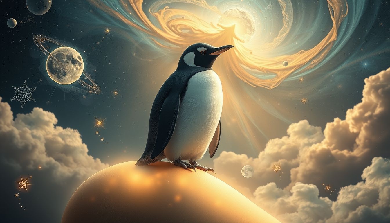 Een pinguïn op je schouder symboliseert emotionele steun en loyaliteit.