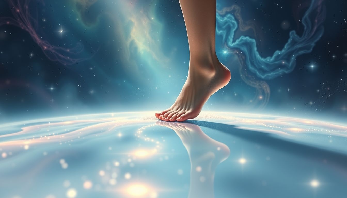 Stappen op blote voeten symboliseert kwetsbaarheid en innerlijke vrijheid.