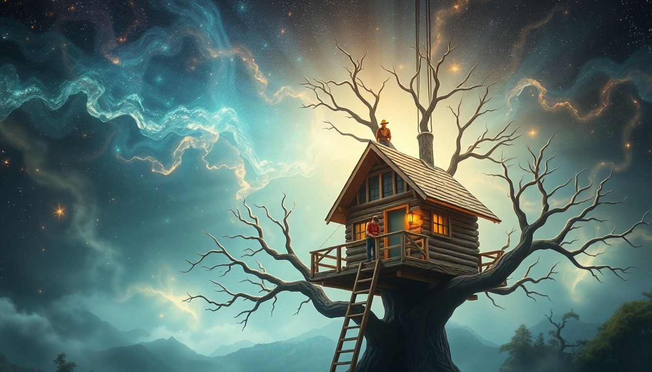 Een boomhut bouwen symboliseert groei en bescherming in dromen.