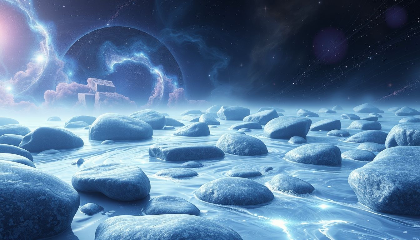 Dromen over granieten rivierbedding symboliseert innerlijke kracht en stabiliteit.