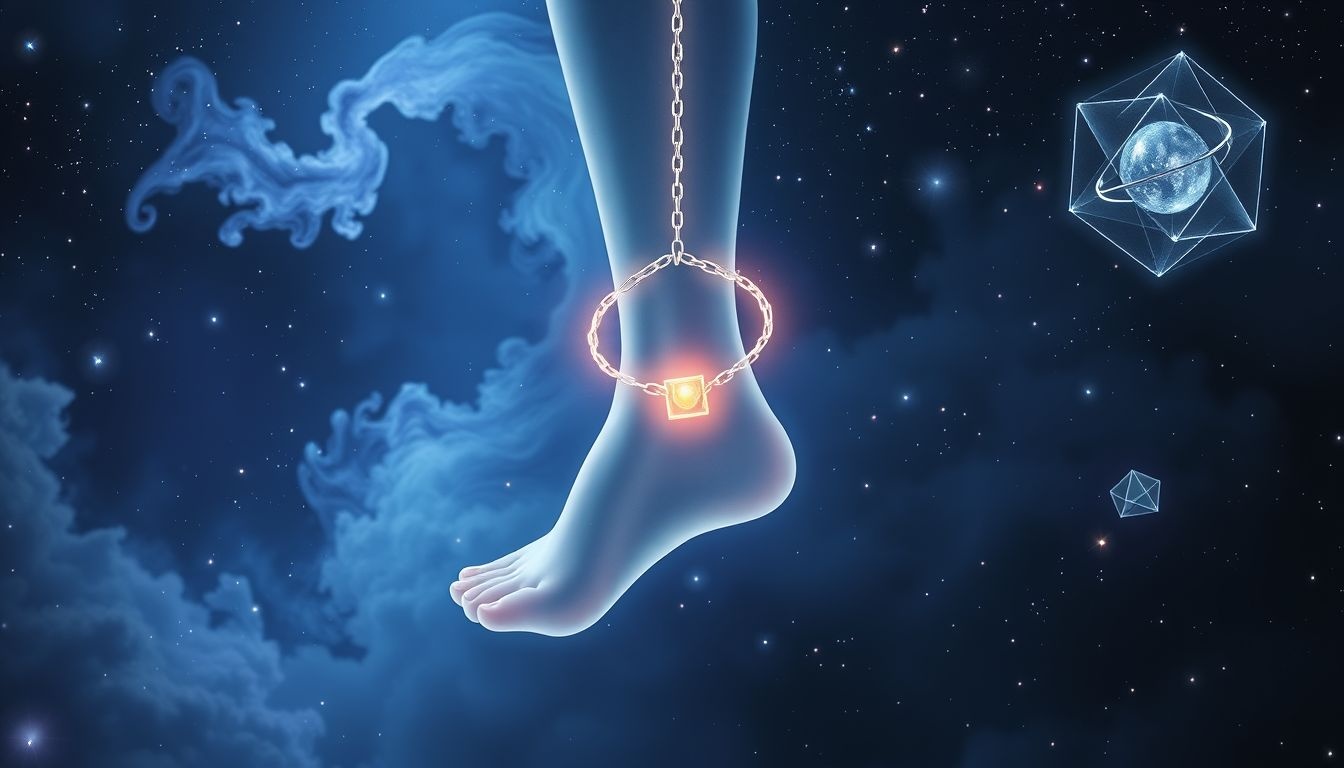 Een enkelband met slot symboliseert verborgen beperkingen en controle.