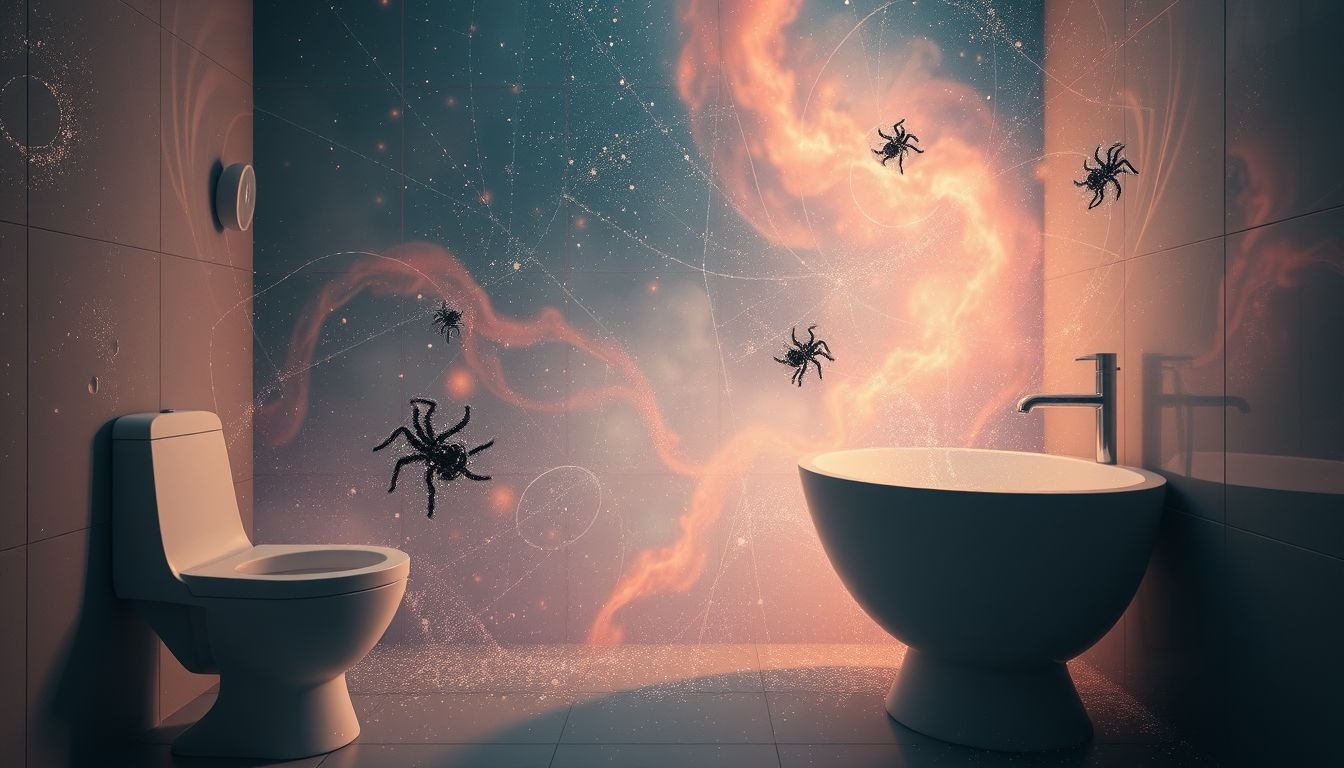 Een spin doden in de badkamer symboliseert het overwinnen van angsten.