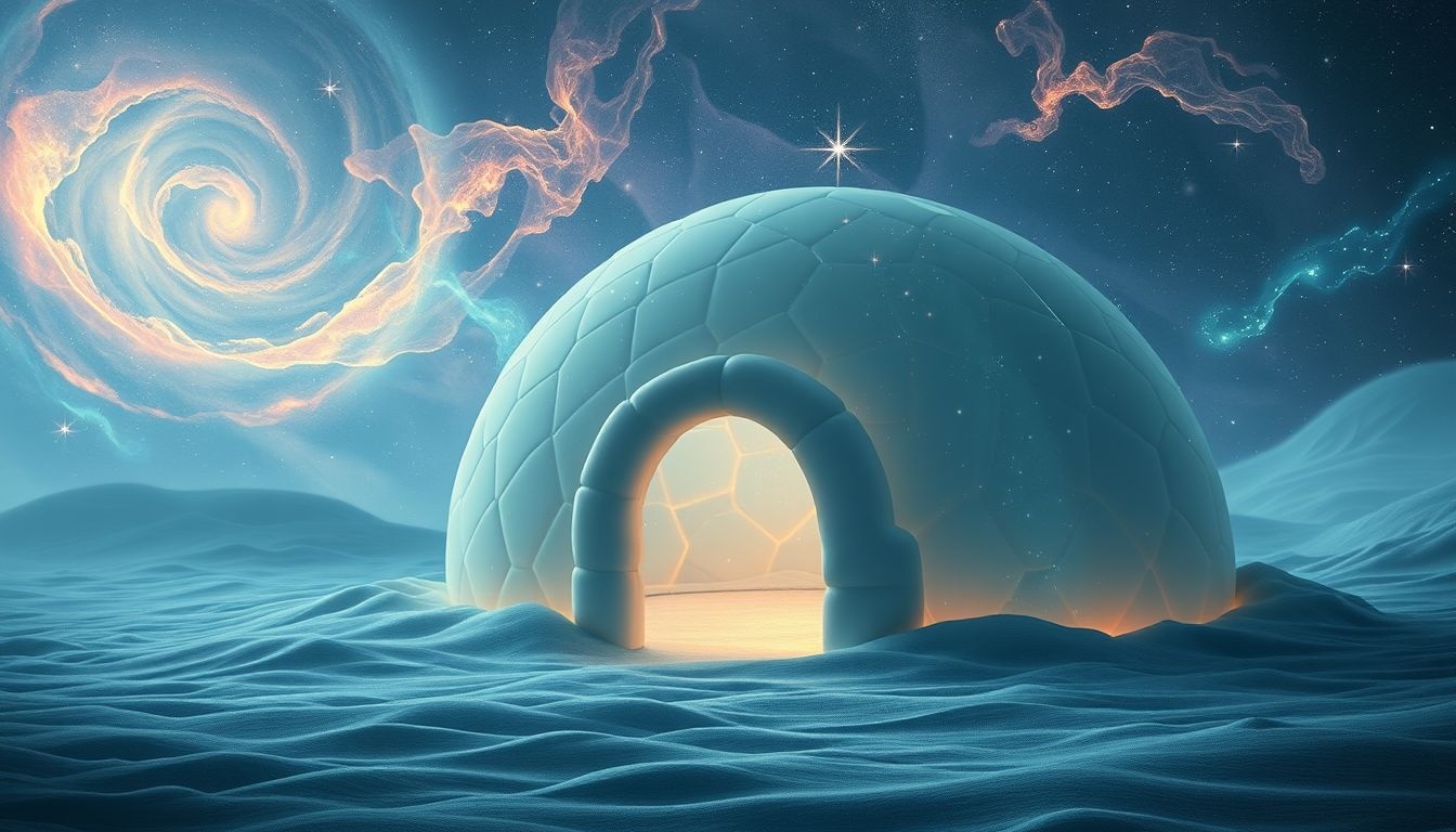 Een kleine deur in een iglo symboliseert beperkte toegang tot emoties.