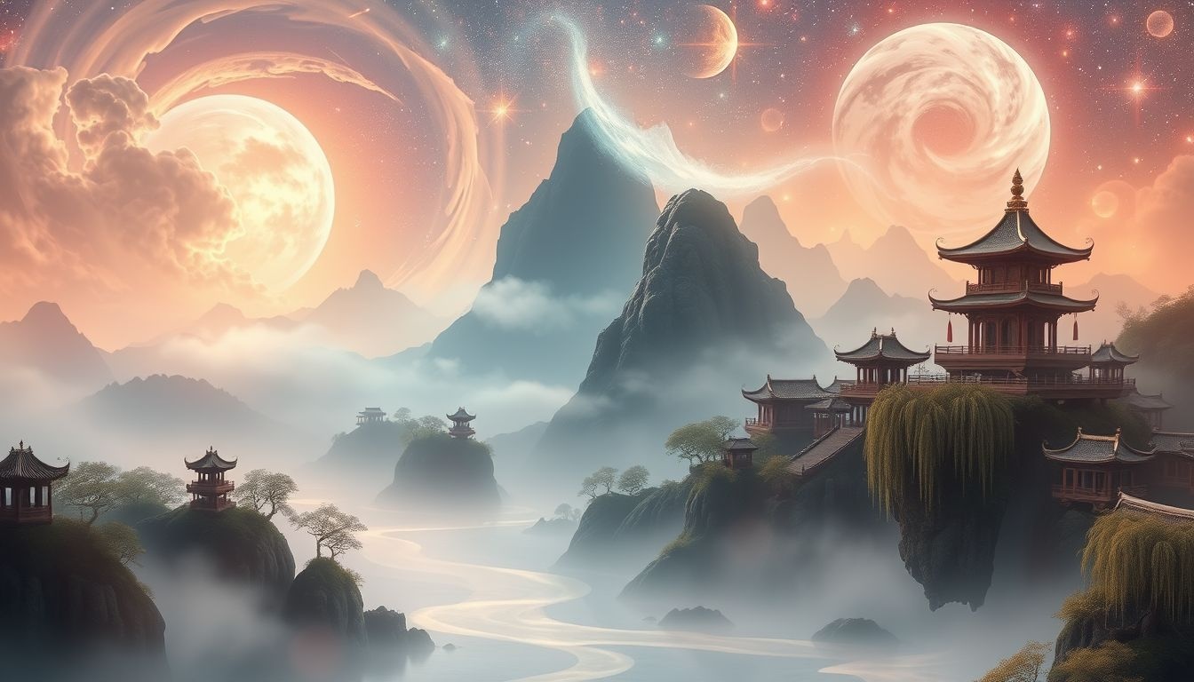 Een Chinees landschap in dromen symboliseert innerlijke rust en balans.