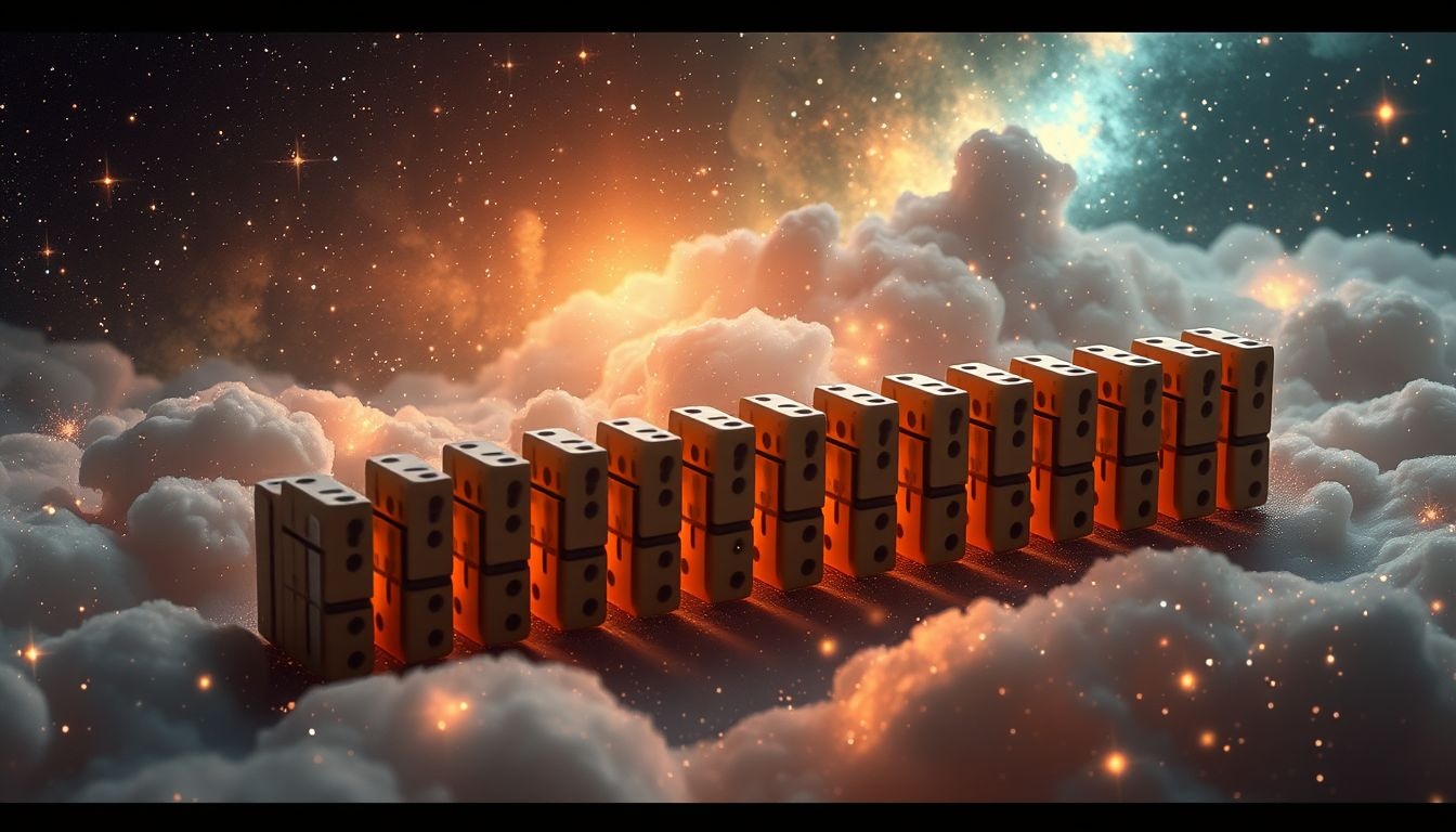 Een perfecte dominobaan symboliseert harmonie en controle in je leven.