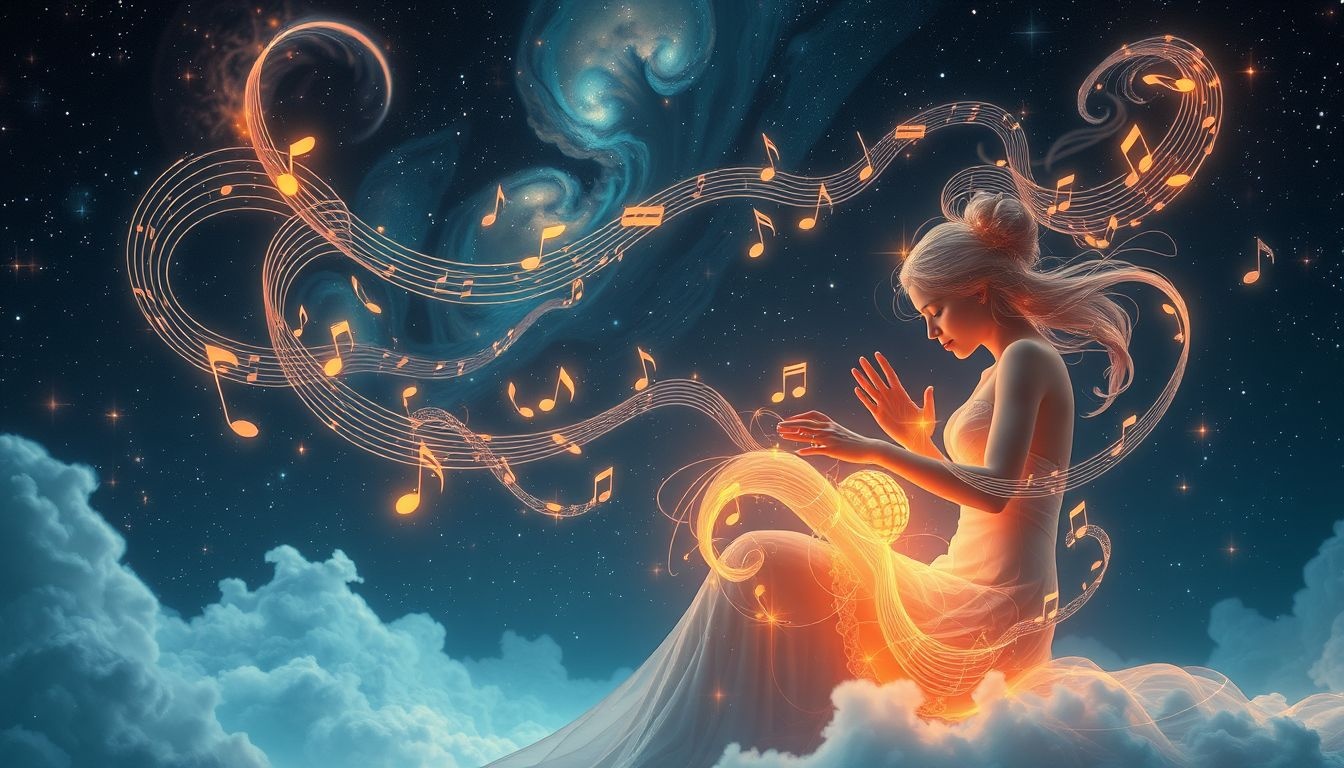 Zelf nachtmuziek spelen symboliseert innerlijke rust en creativiteit.