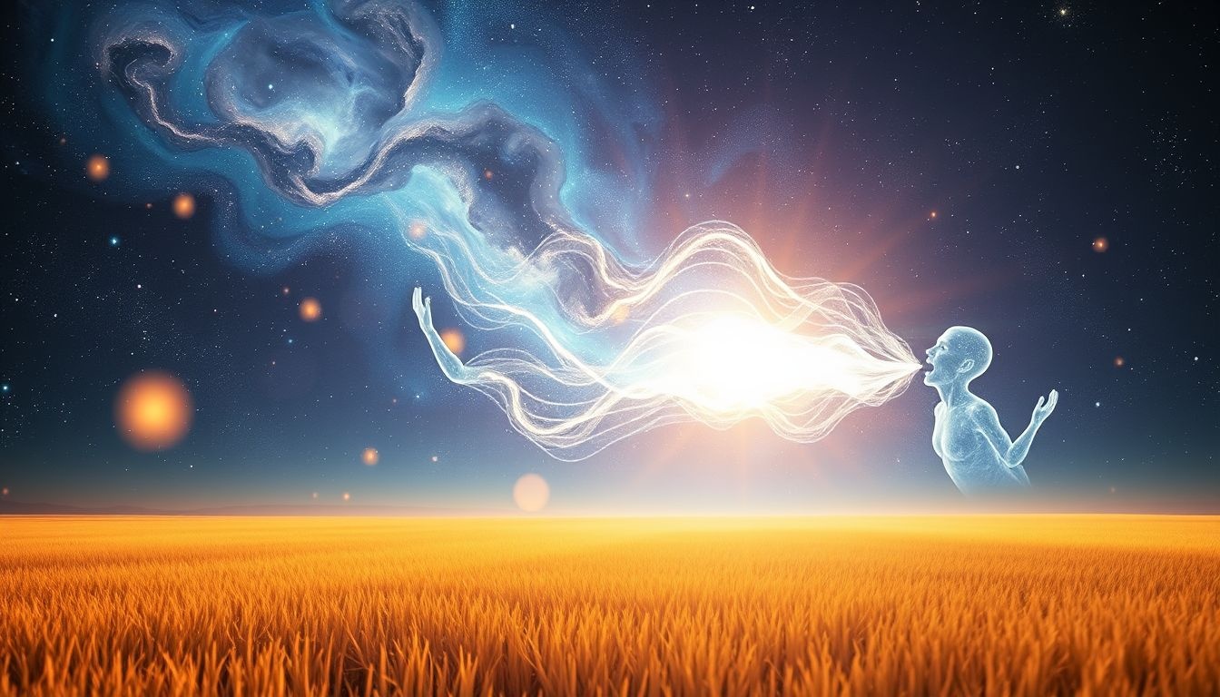 Schreeuwen in een veld symboliseert het loslaten van innerlijke beperkingen.
