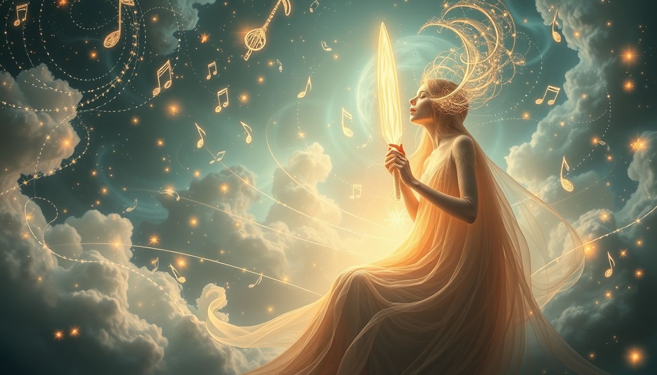 Een zingende messmid symboliseert creatieve kracht en innerlijke harmonie.