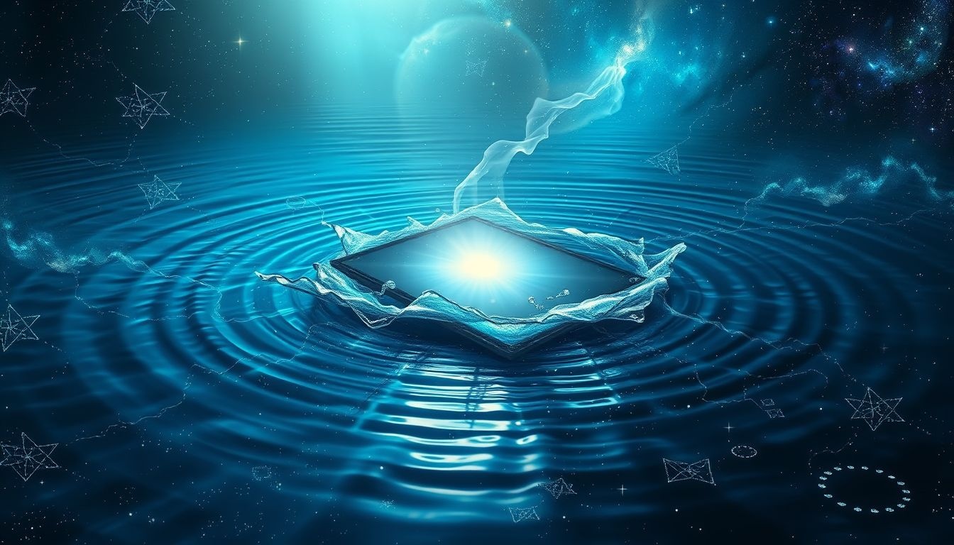 Een schrijftablet dat in water valt symboliseert verloren creativiteit.