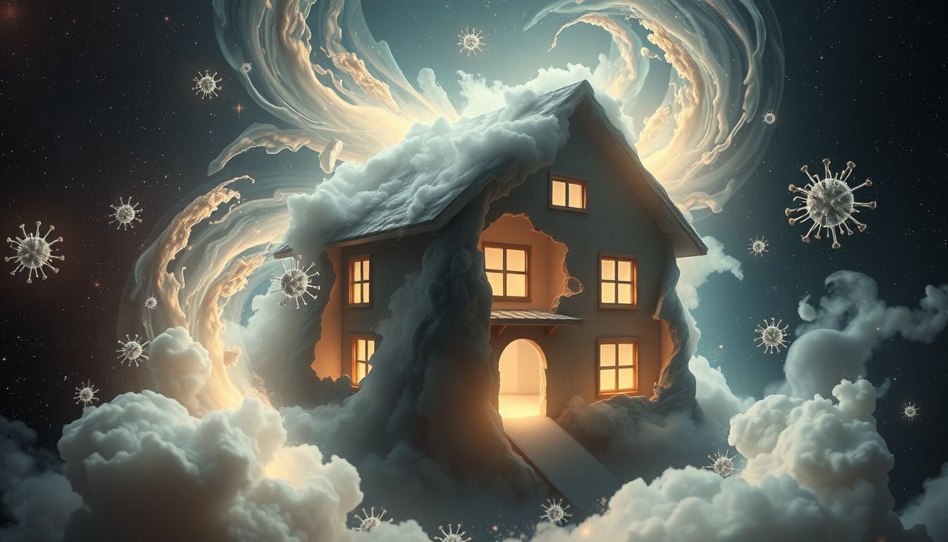 Een huis besmet met tyfus symboliseert verborgen angsten en onrust.