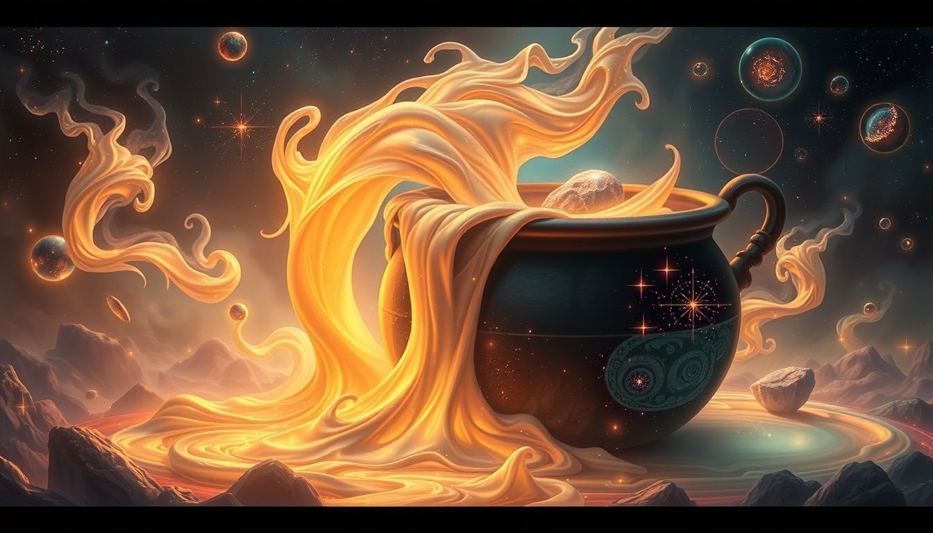 Een overkokende pot symboliseert onderdrukte emoties die ontsnappen.