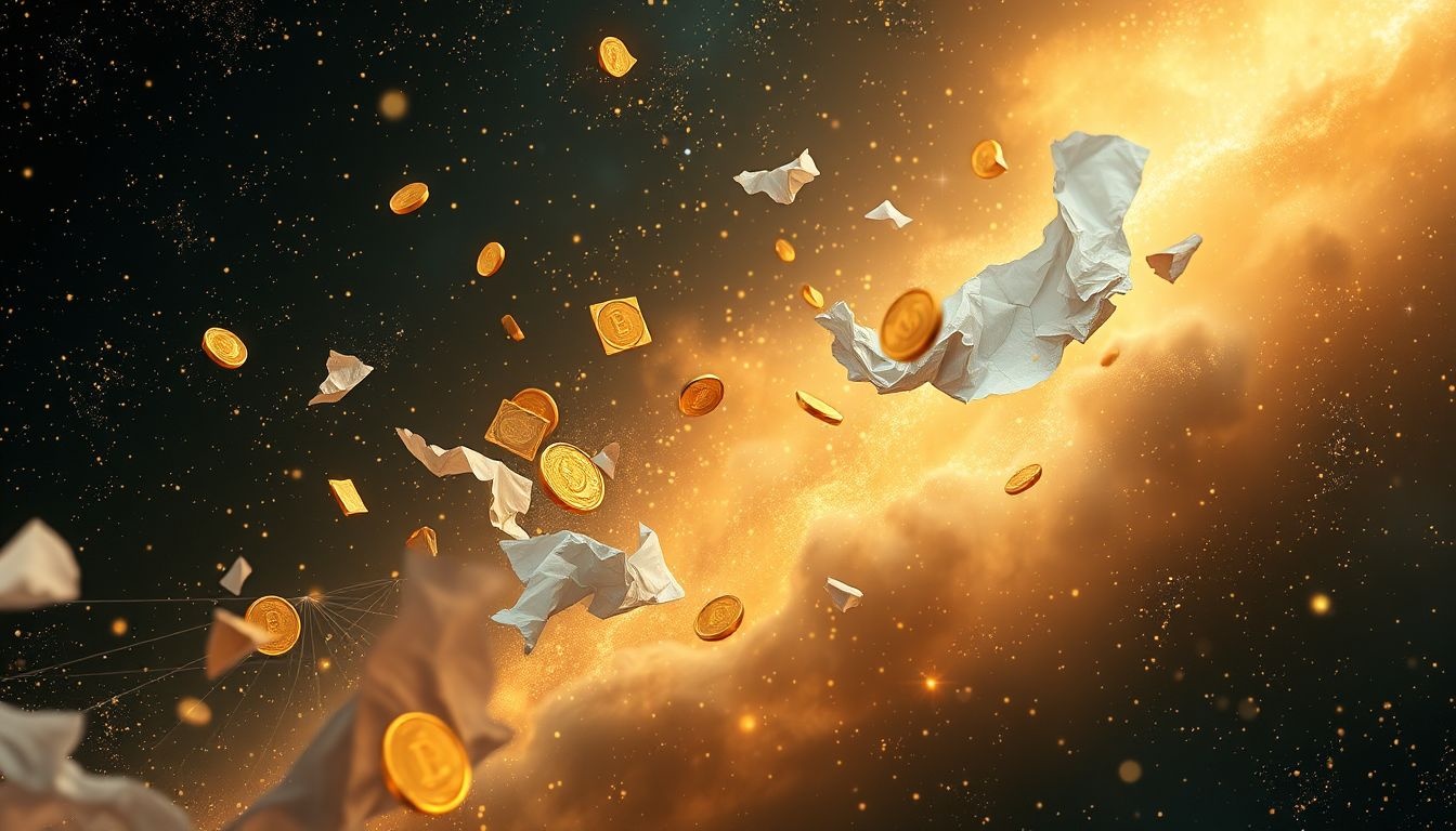 Droom 25 onthult dat papierrestjes financiële kansen symboliseren.