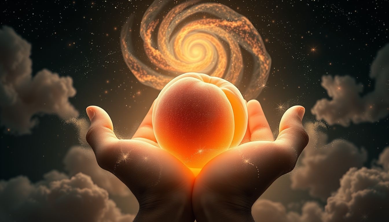 Een perzikpit cadeau betekent verborgen geluk en nieuwe kansen.