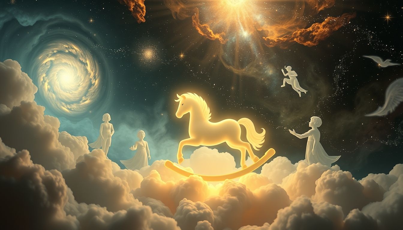 Een schommelpaard in andermans droom symboliseert gedeelde jeugdherinneringen.