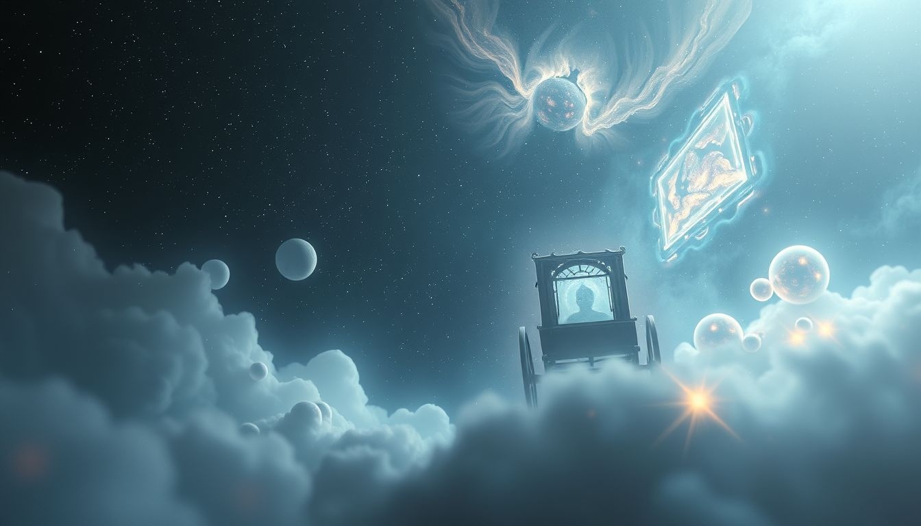 Een onzichtbare omnibus symboliseert verborgen kansen en onbekende routes.