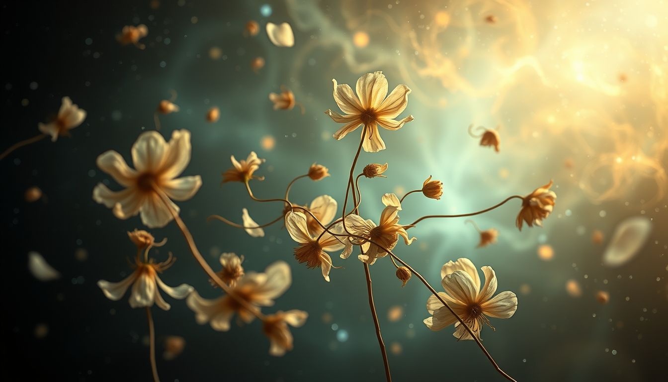Dromen over verwelkte bloemen plukken symboliseert gemiste kansen of verdriet.