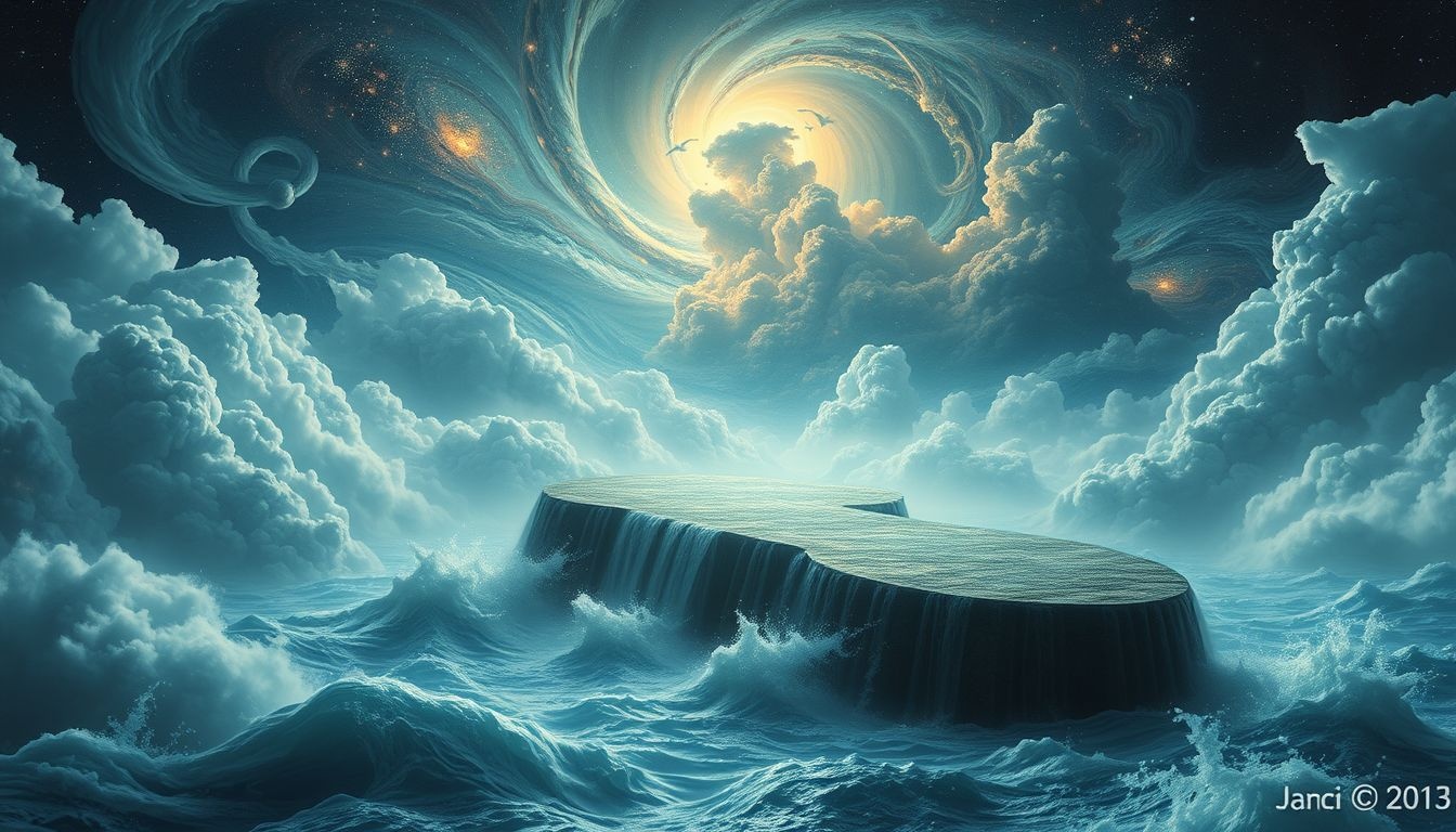 Een molendam in een storm symboliseert innerlijke strijd en vastberadenheid.