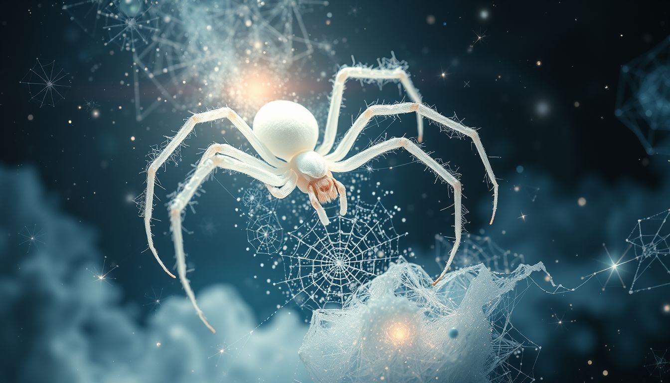 Een witte spin doden symboliseert het overwinnen van onschuldige angsten.