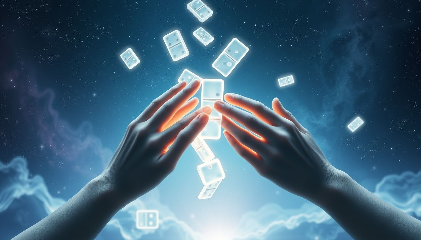 Droom 6: Samen domino’s spelen symboliseert samenwerking en sociale verbondenheid.