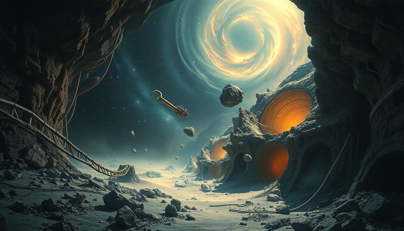 Een oude verlaten mijn symboliseert vergeten herinneringen en verborgen angsten.