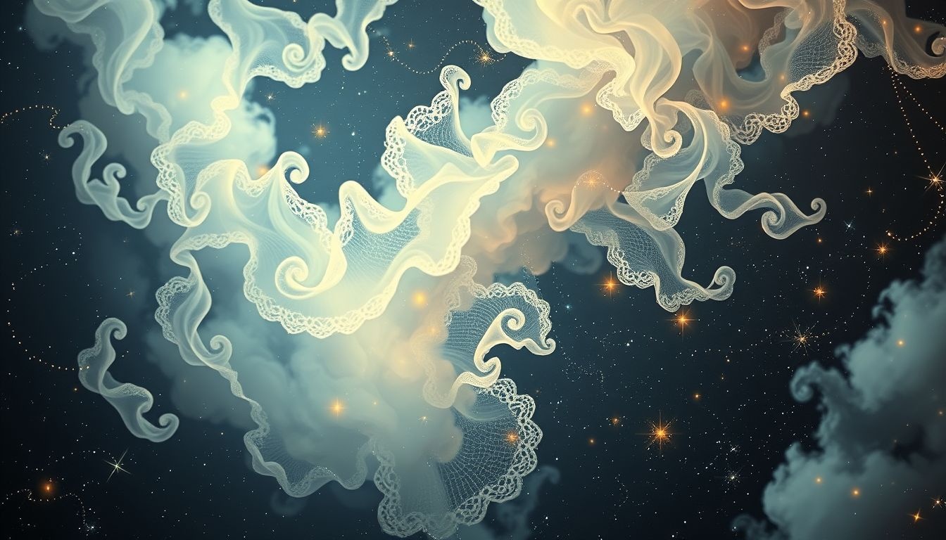 Dromen over witte kant symboliseert puurheid en nieuwe begonnen.