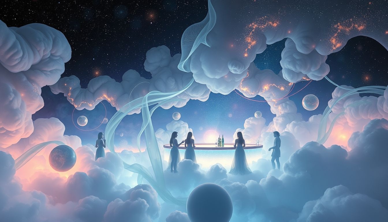 Een duikbar met vreemden symboliseert onverwachte sociale verbindingen.