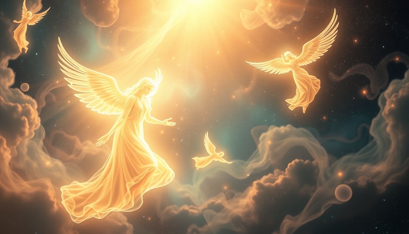 Stralende engelen symboliseren bescherming en spirituele leiding in dromen.