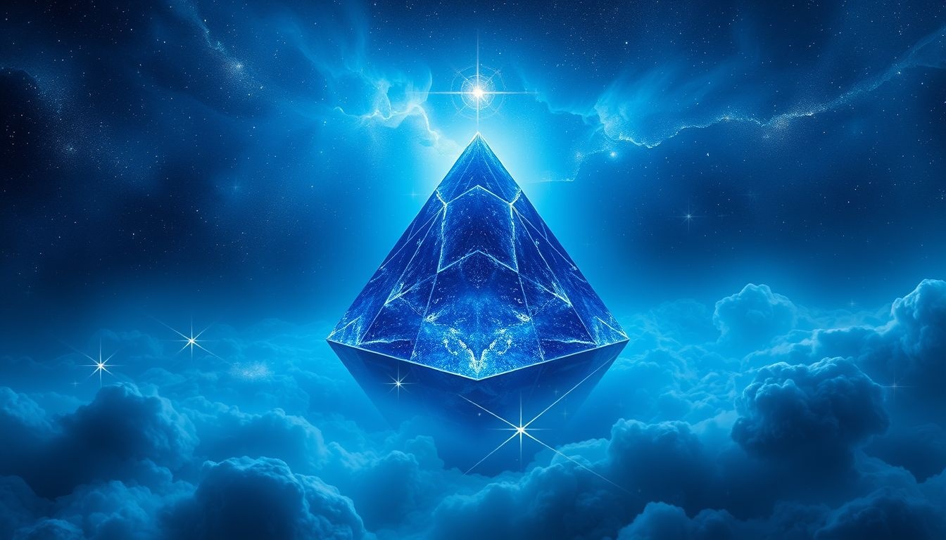 Een lapis lazuli piramide symboliseert spirituele groei en innerlijke wijsheid.