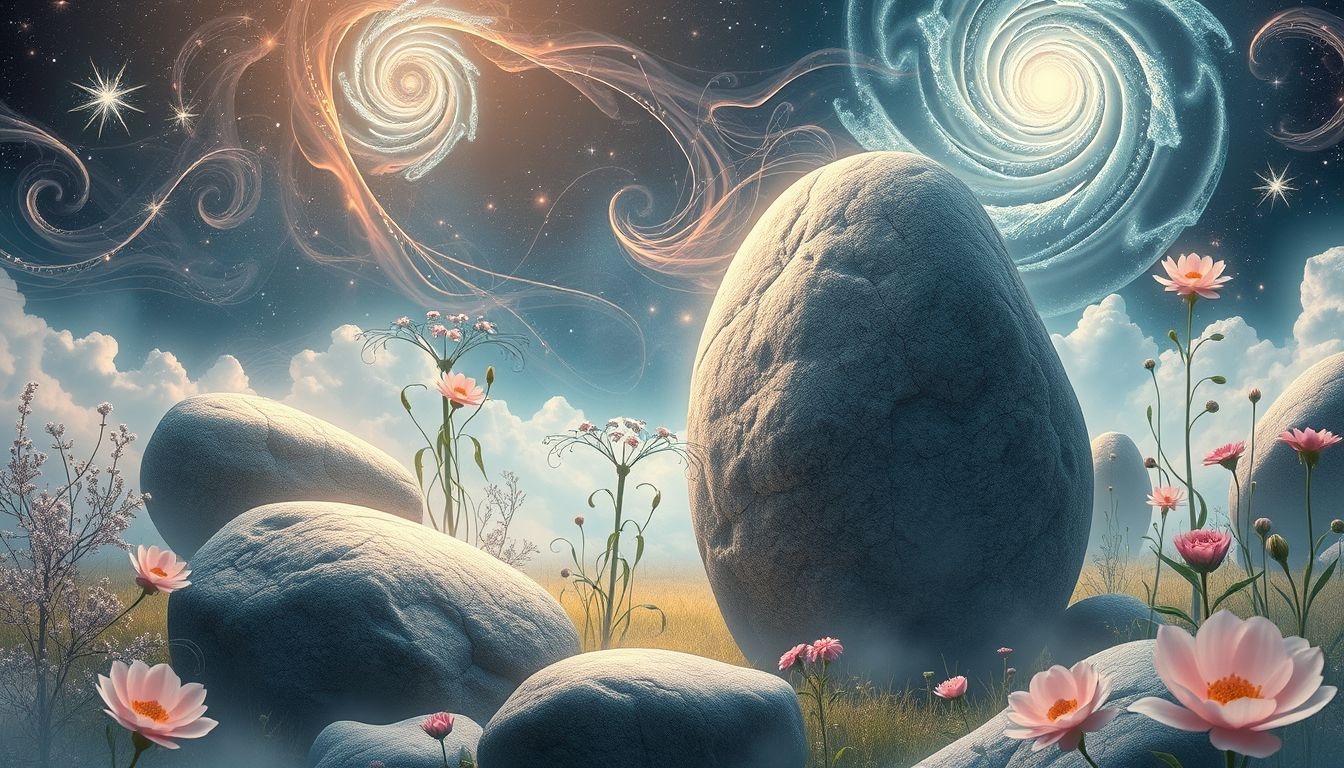 Dromen over graniet in de tuin symboliseert sterke, stabiele groei.