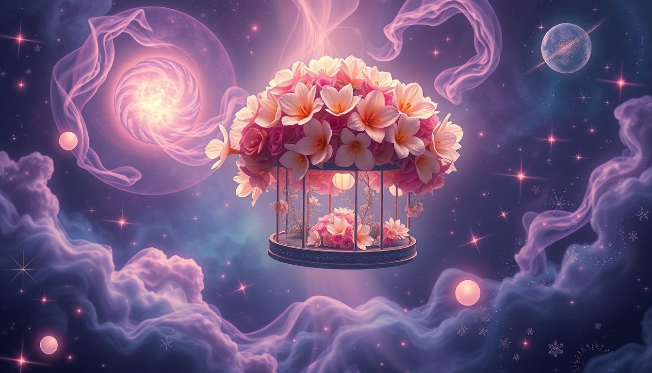 Droom 9 symboliseert verborgen emoties door onbekende bloemen in winkel.