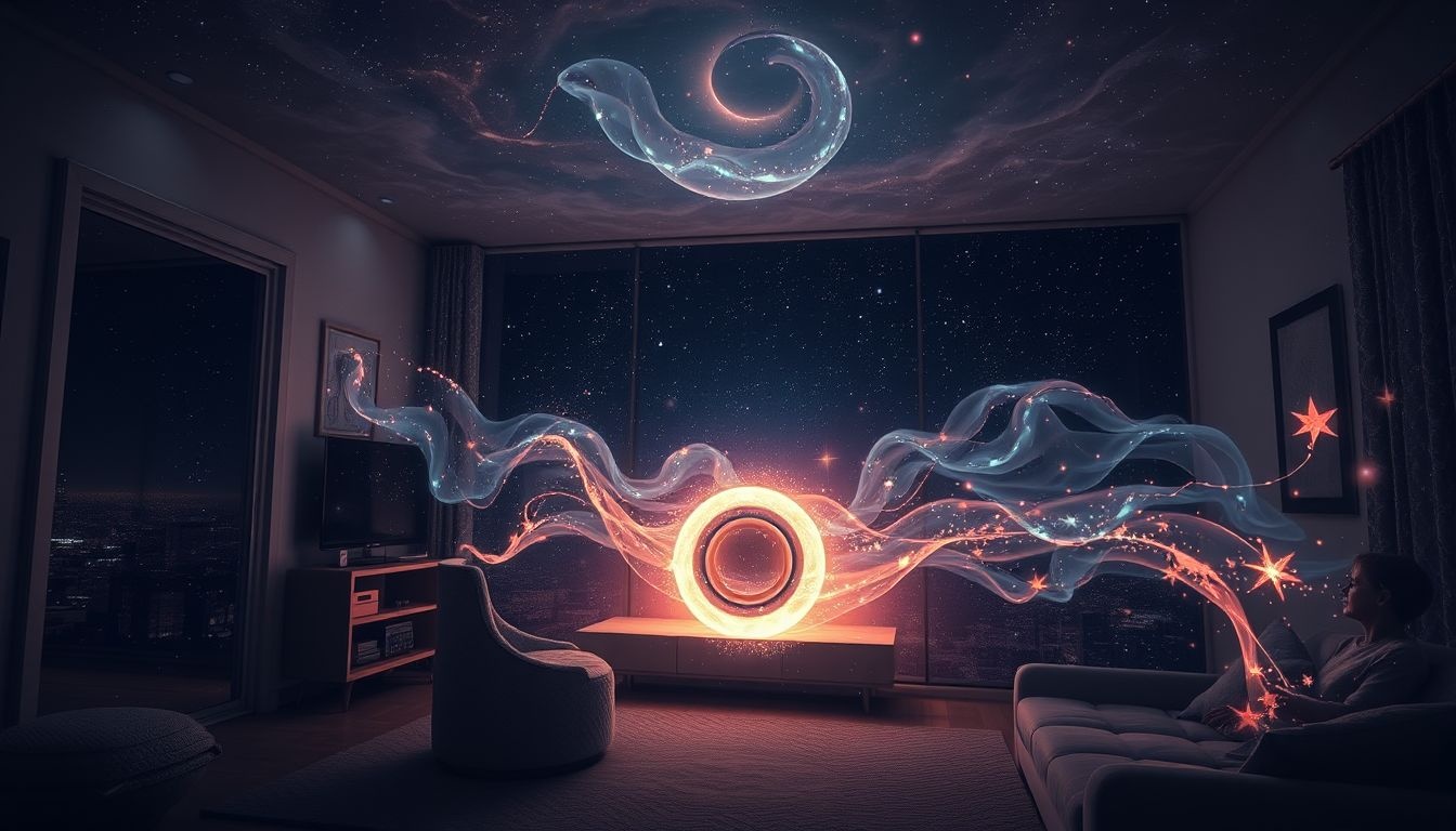 Een luidspreker in huis symboliseert kracht en zelfexpressie.