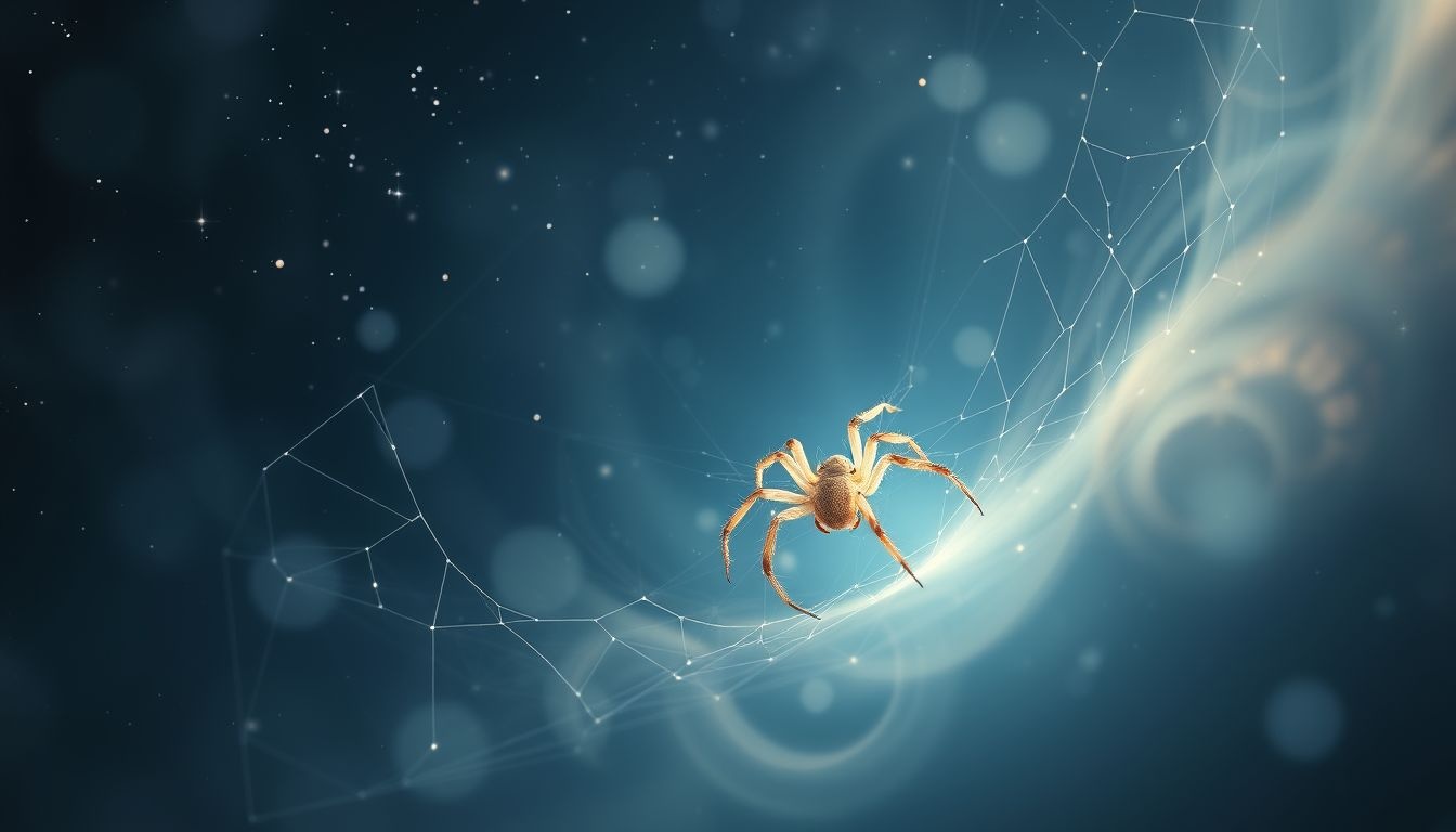 Een wegkruipende spin symboliseert verborgen angsten en onzekerheden.