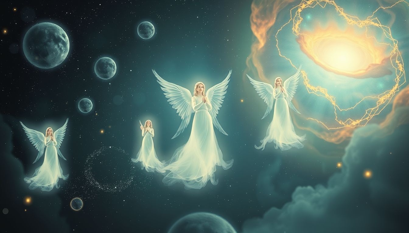 Het zien van engelen symboliseert vaak bescherming en spirituele begeleiding.