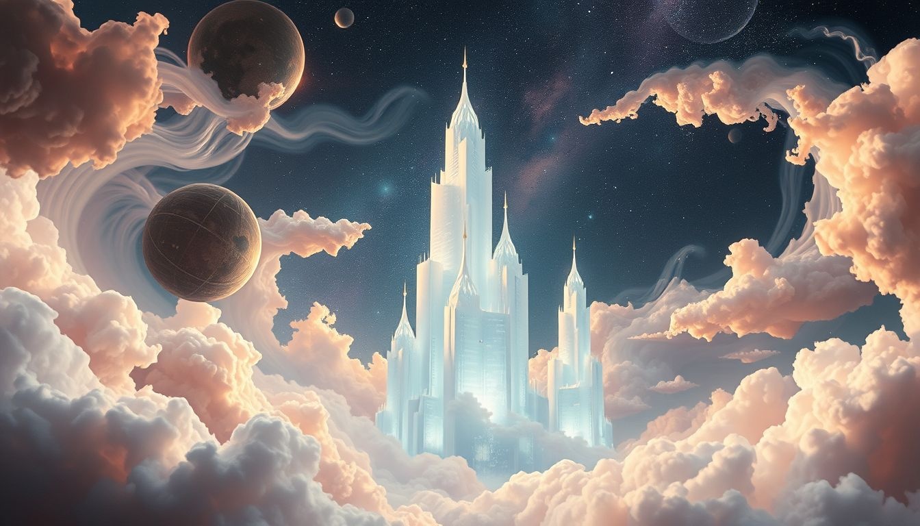 Droomvoorbeelden onthullen persoonlijke groei door wolkenkrabber-symboliek.