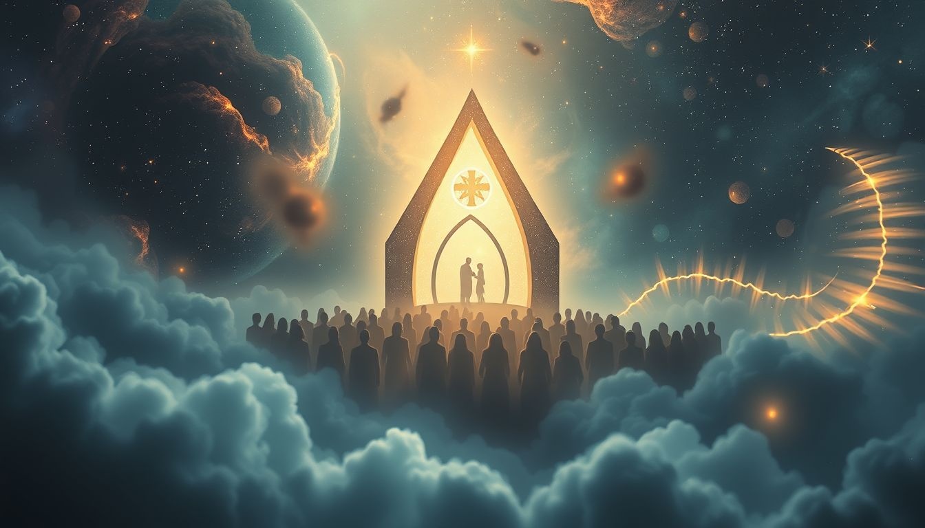 Een volle kapel symboliseert spirituele verbondenheid en gemeenschap.