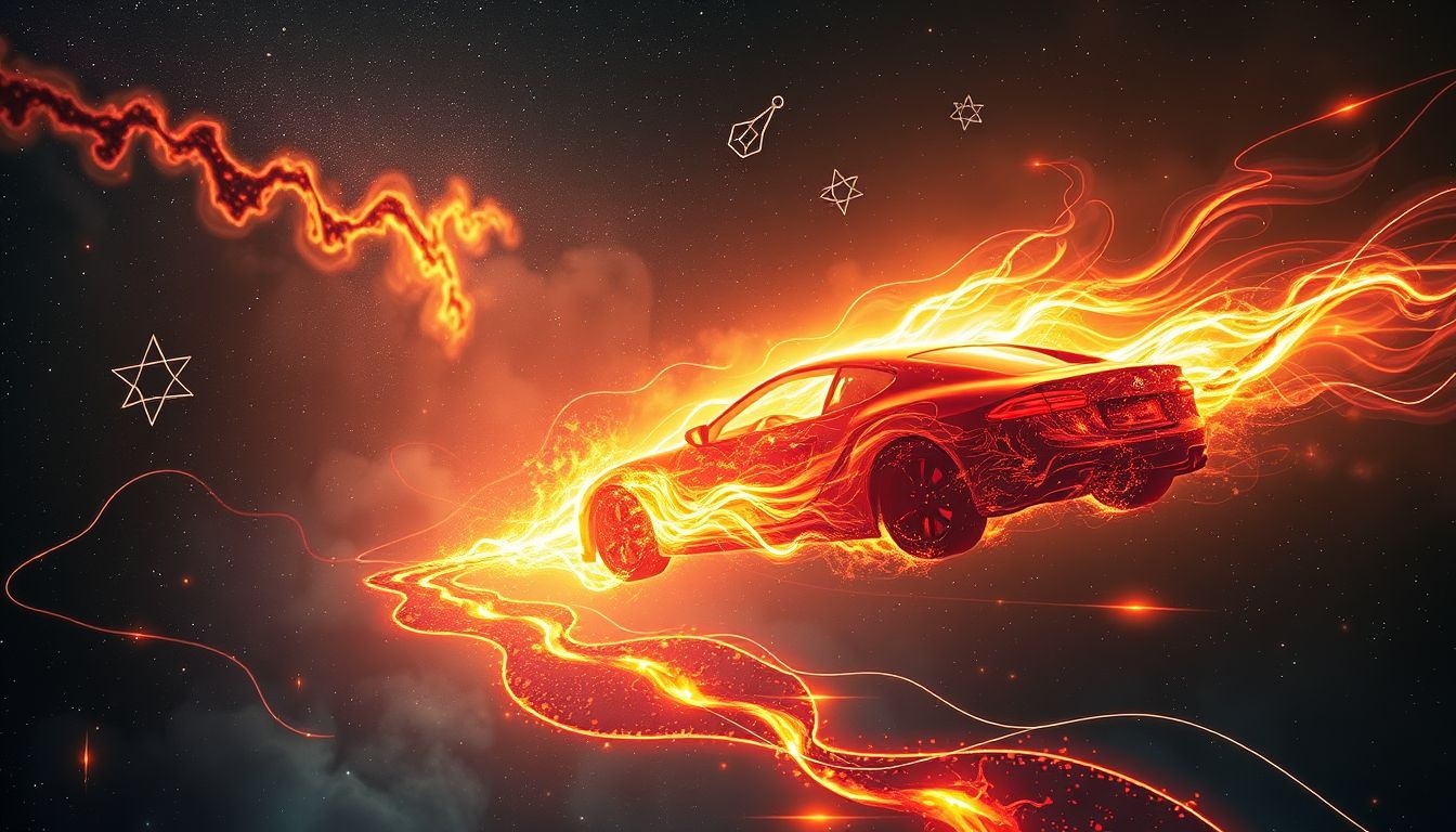 Dromen over brandende auto’s symboliseren vaak verloren controle en ambitie.