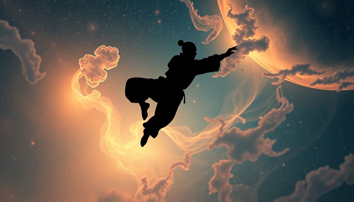 Dromen over slow motion karate toont innerlijke kracht en controle.